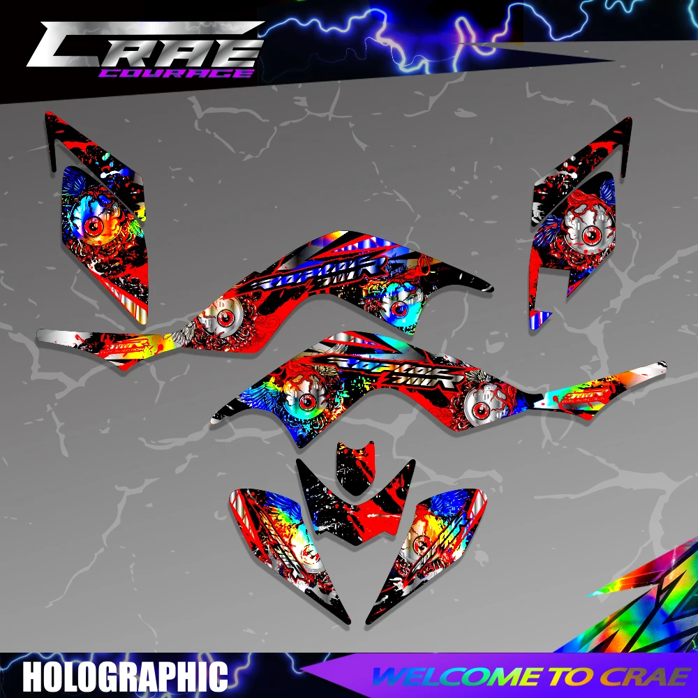 Yamaha Raptor 700 YFM 700 용 그래픽 배경 데칼 스티커 키트 2006 2007 2008 2009 2010 2011 2012 사용자 정의