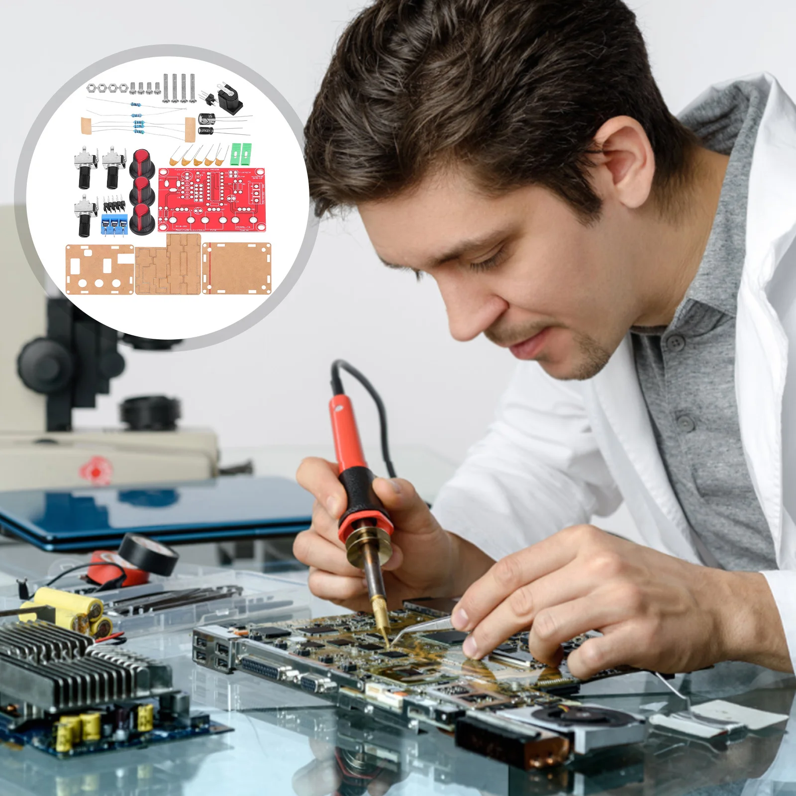 

DIY Xr2206 Function Kit High Precision Sine Triangle 1Hz-1mhz Adjustable Frequency Amplitude