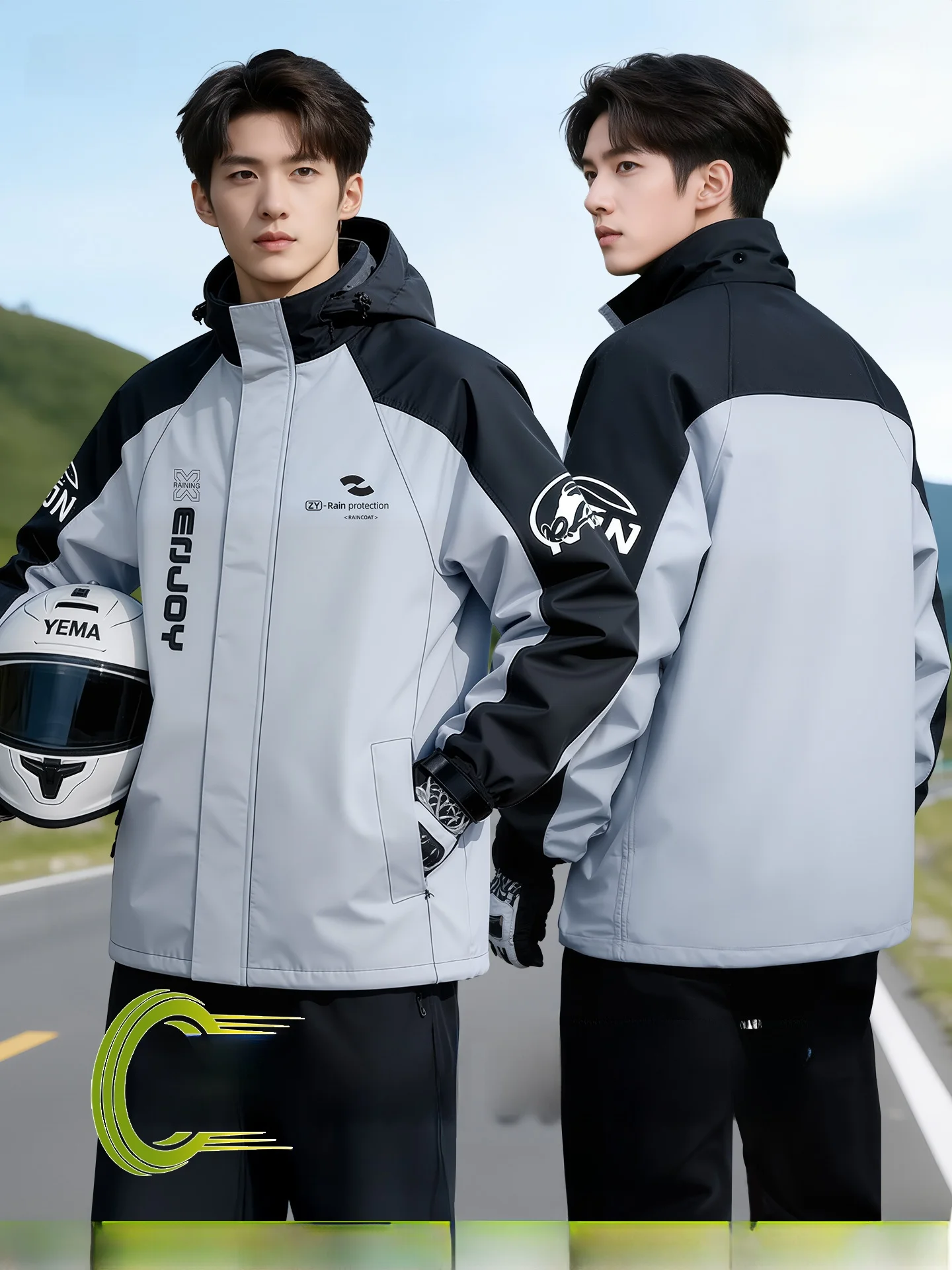 

Adult Motorcycle Riding Rain Suit Men's Style Delivery Rider Special Thick Breathable Waterproof Spring Autumn Season Raincoat