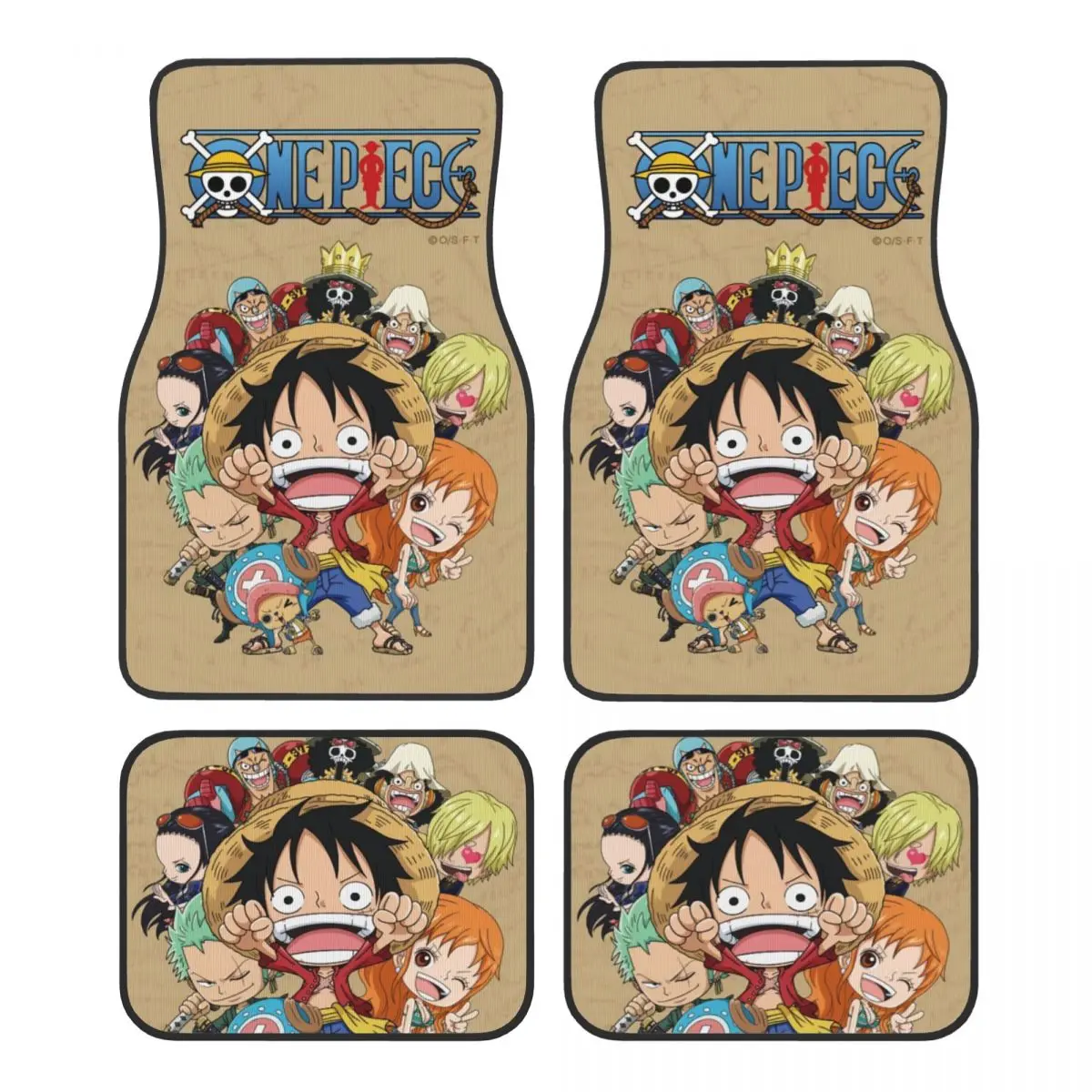 

Luffy Floor Mats for Cars All-Weather Anti-Slip Floor Mats Liner Full Set Car Accessories