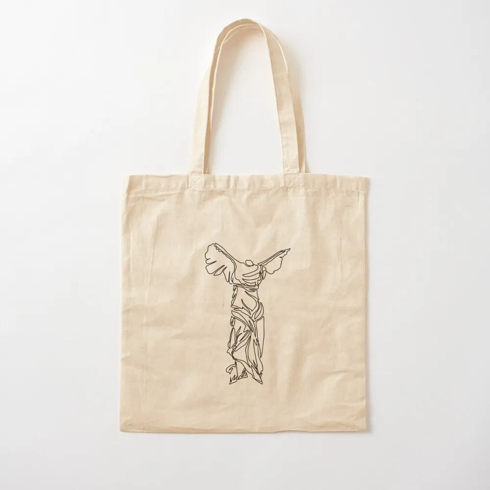 

Minimal line illustration of the Winged Victory of Samothrace Tote Bag large tote bag canvas shopping bag Canvas Tote