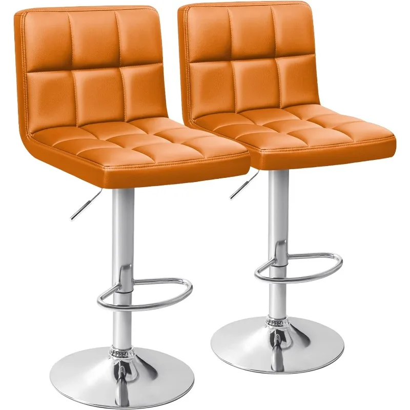 Homall Bar Stools Modern PU Leather Adjustable Swivel Barstools, Armless Hydraulic Kitchen Counter Bar