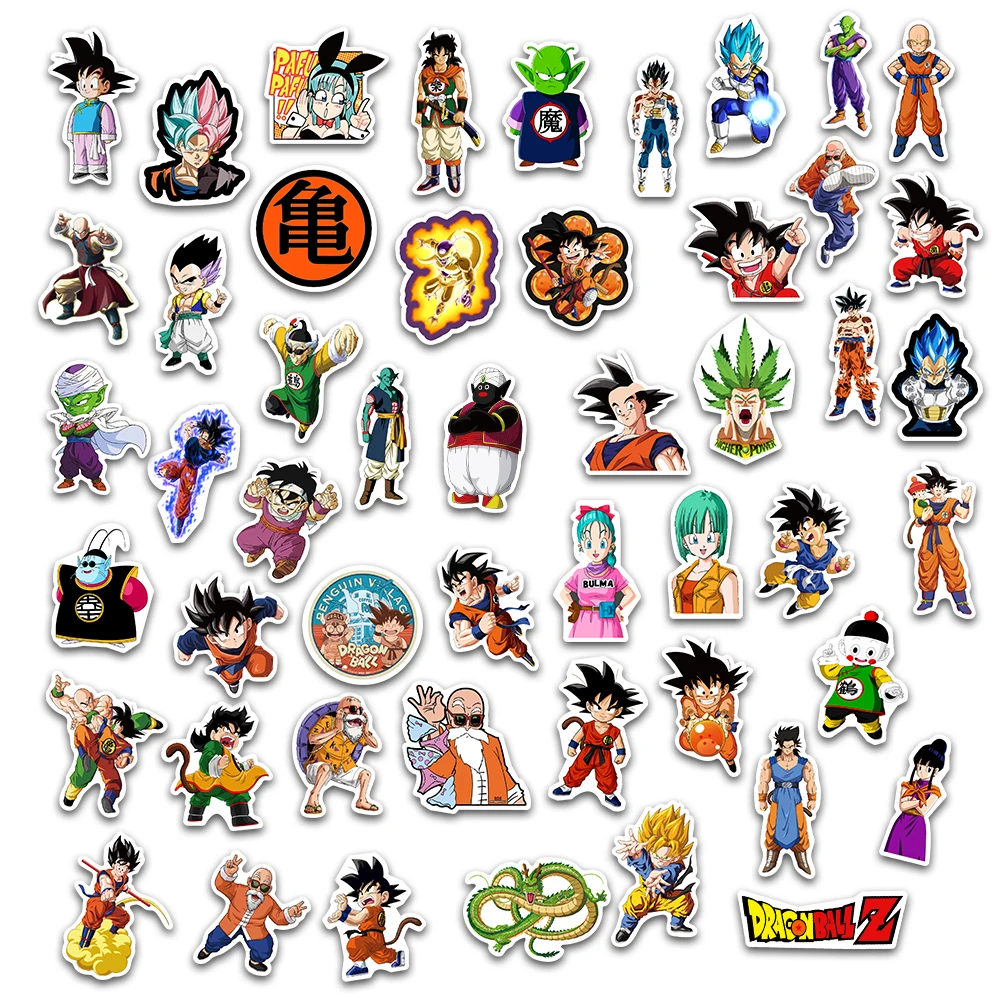 50/100Pcs Anime Dragon Ball Stickers for Kids Graffiti Skateboard Laptop Water Bottle Motorcycle Cartoon Sticker Toy Decal