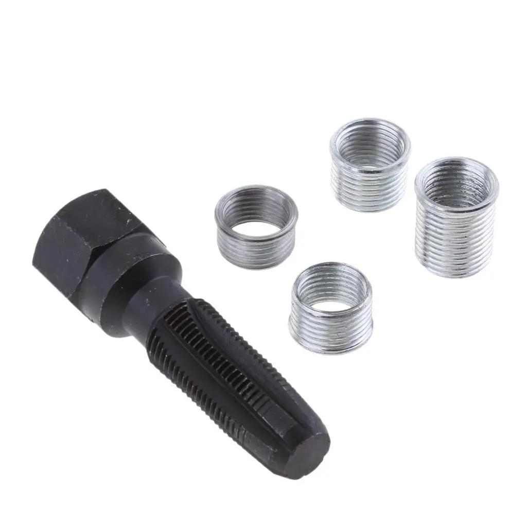 

M14x1.25 Spark Plug Helicoil Thread Reamer Tap Repair Kit with 4 Inserts