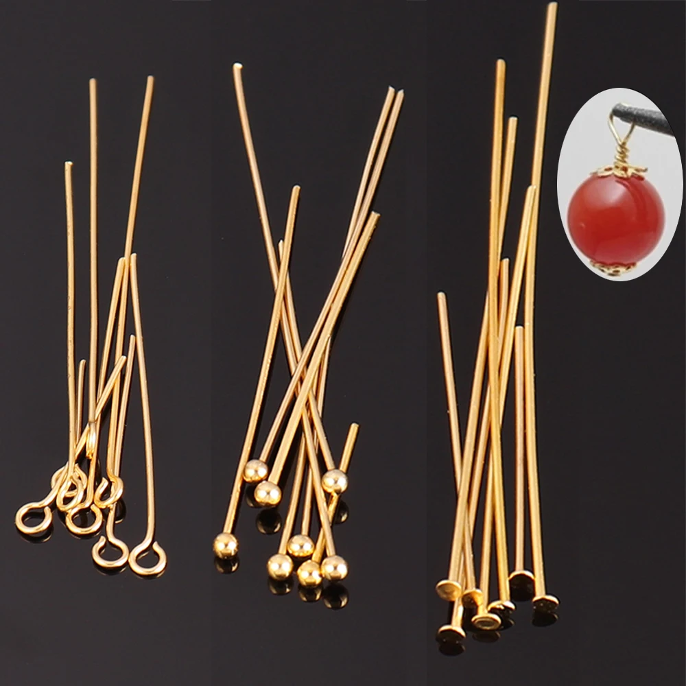 100pcs/Lot 316L Stainless Steel Flat Head Pins Metal Ball Pin Eye Pins For DIY Jewelry Making Supplies Findings Accessories