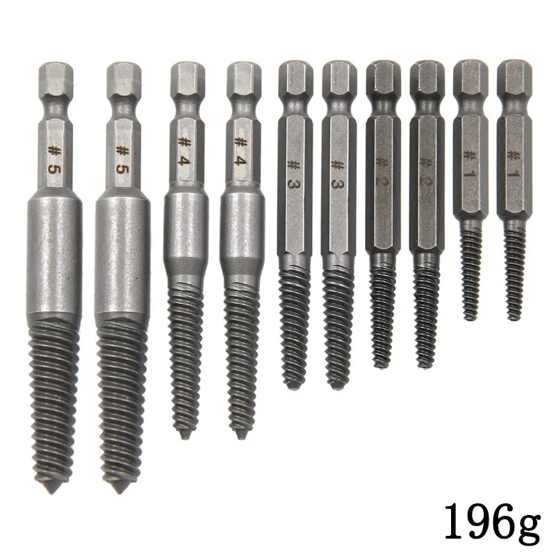 10 st Zeshoekige Schacht Gebroken Kop Schroef Extractor Schroef Gebroken Kop Schroevendraaier voor het uitnemen van Elektrische Boor Tool Set - afbeelding 1