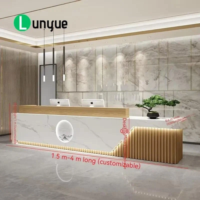 Commercial Reception Desk Counter for Office Hotel Lobby Beauty Bar Gym School Modern Front Desk Table Furniture