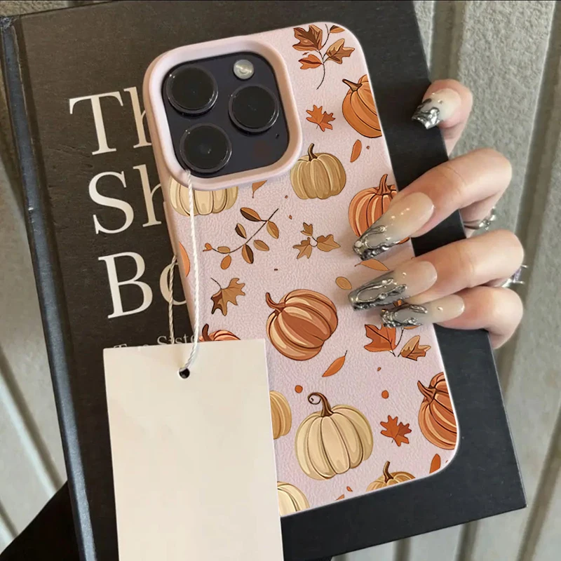 Herbst-Kürbis-Blätter Anti-Sturz-Schutzhülle für iPhone 18 Pro Max 17 Pro 16 Plus 15 14 13 12 11 17 17E XS X XR Cover – Detail 10