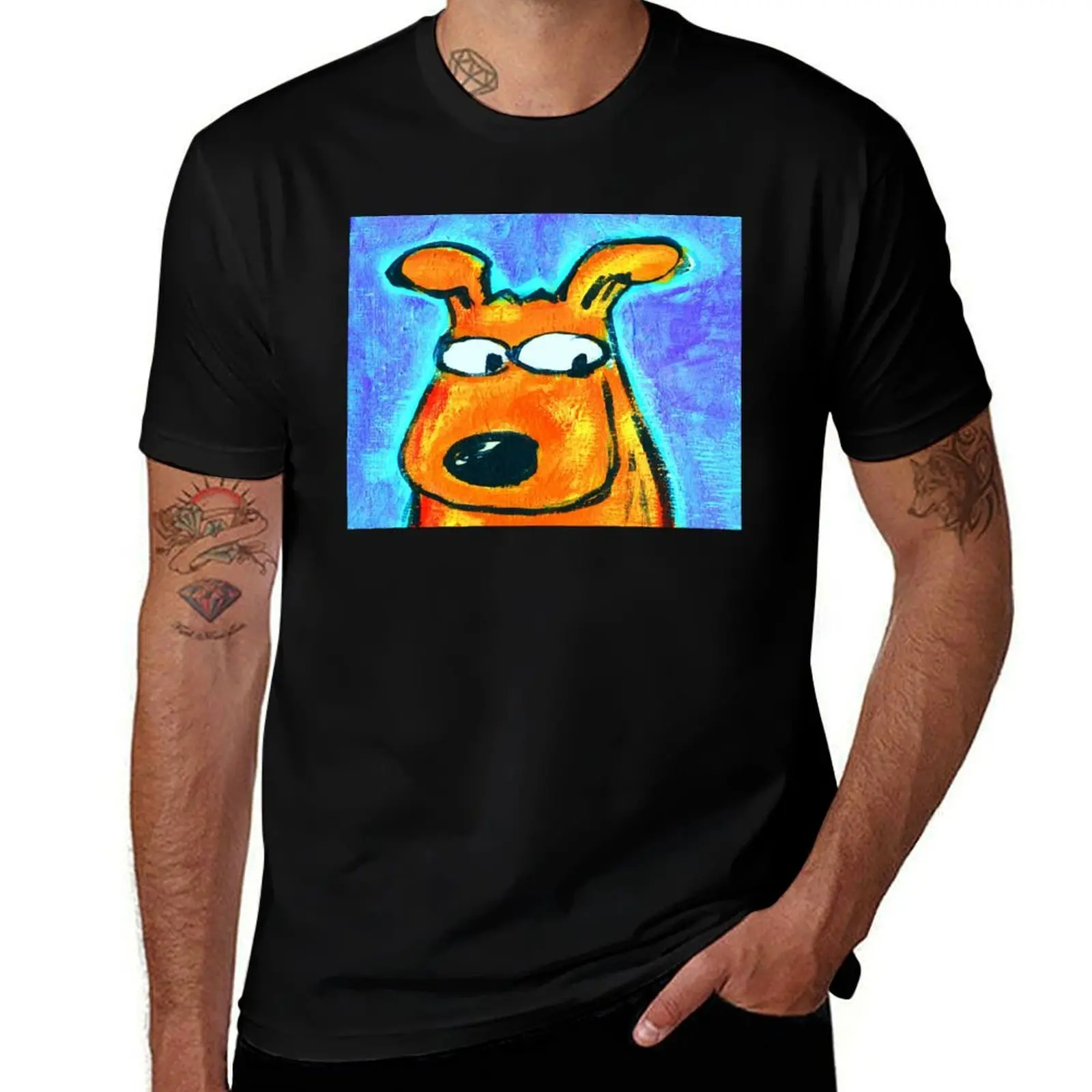 

BIG EYE DOG T-Shirt heavyweights customs street wear plus sizes mens funny t shirts