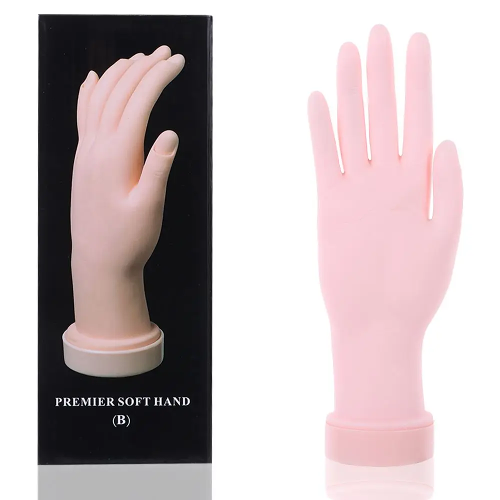 

Silicone Manicure Practice Tool Nail Art Hand Flexible Fake Hand Practice Hand Acrylic False Fingernails Nail Art Training Hand