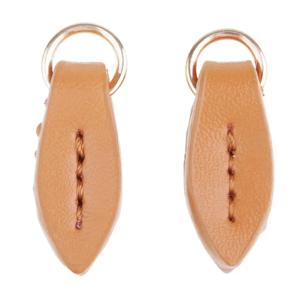 2Pcs Leaf Shaped Leather Zip Tags Zipper Pulls Zipper Extension Zip Slider Replacement Fixers Puller Slider Jacket Backpack