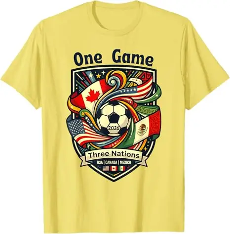 Cheer for 2026 Nordamerika Fußball-T-Shirt – Ein Spiel, drei Nationen – 2026 Fußball-Fan-Aktivitäten Grafik-Kleidung mit Spruch – T-Shirt Top – Detail 8