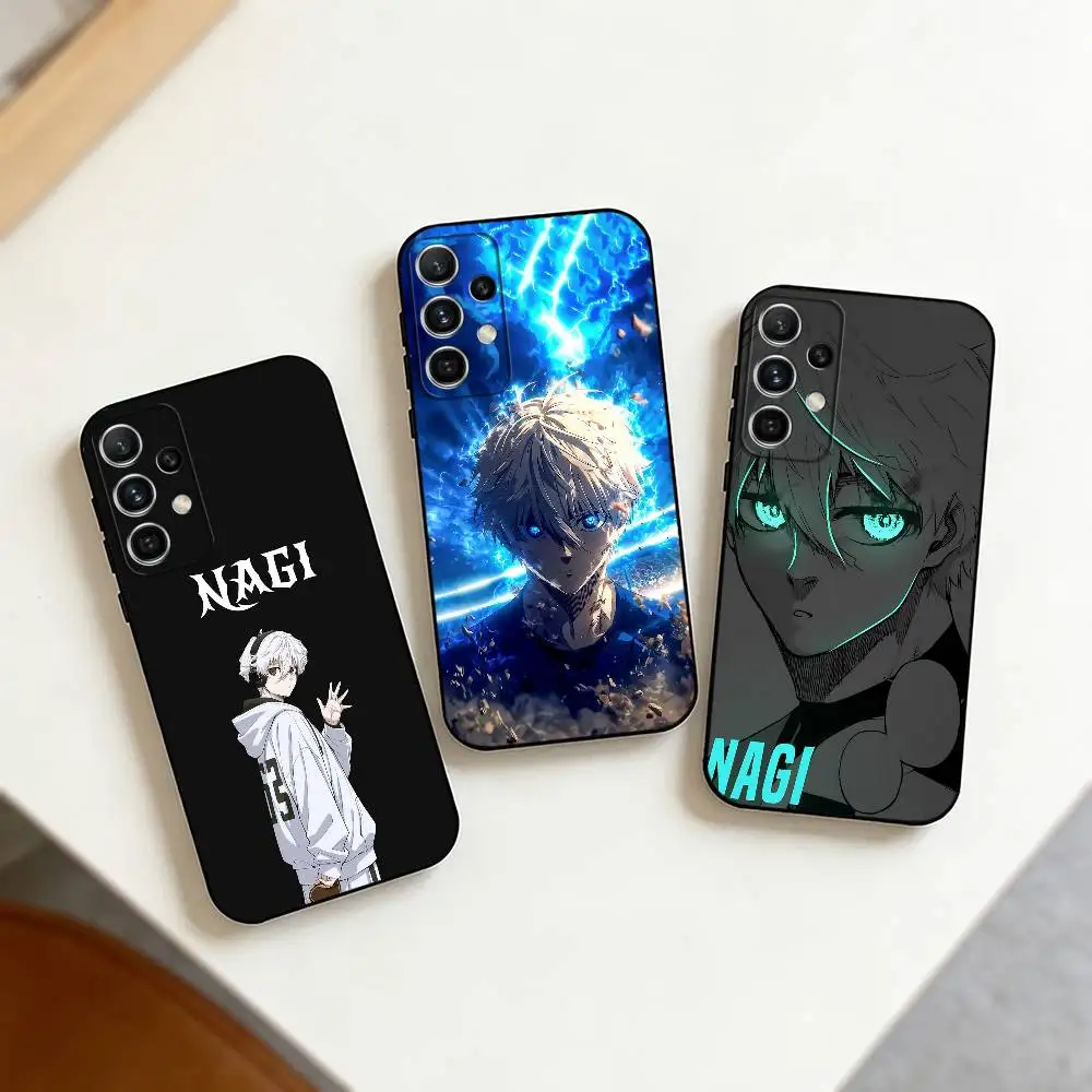 Blue-lock N-Nagi Phone Case For Samsung S25,S24,S21,S22,S23,S30,Ultra,S20,Plus,Fe,Note,10,9,5G Black Cover