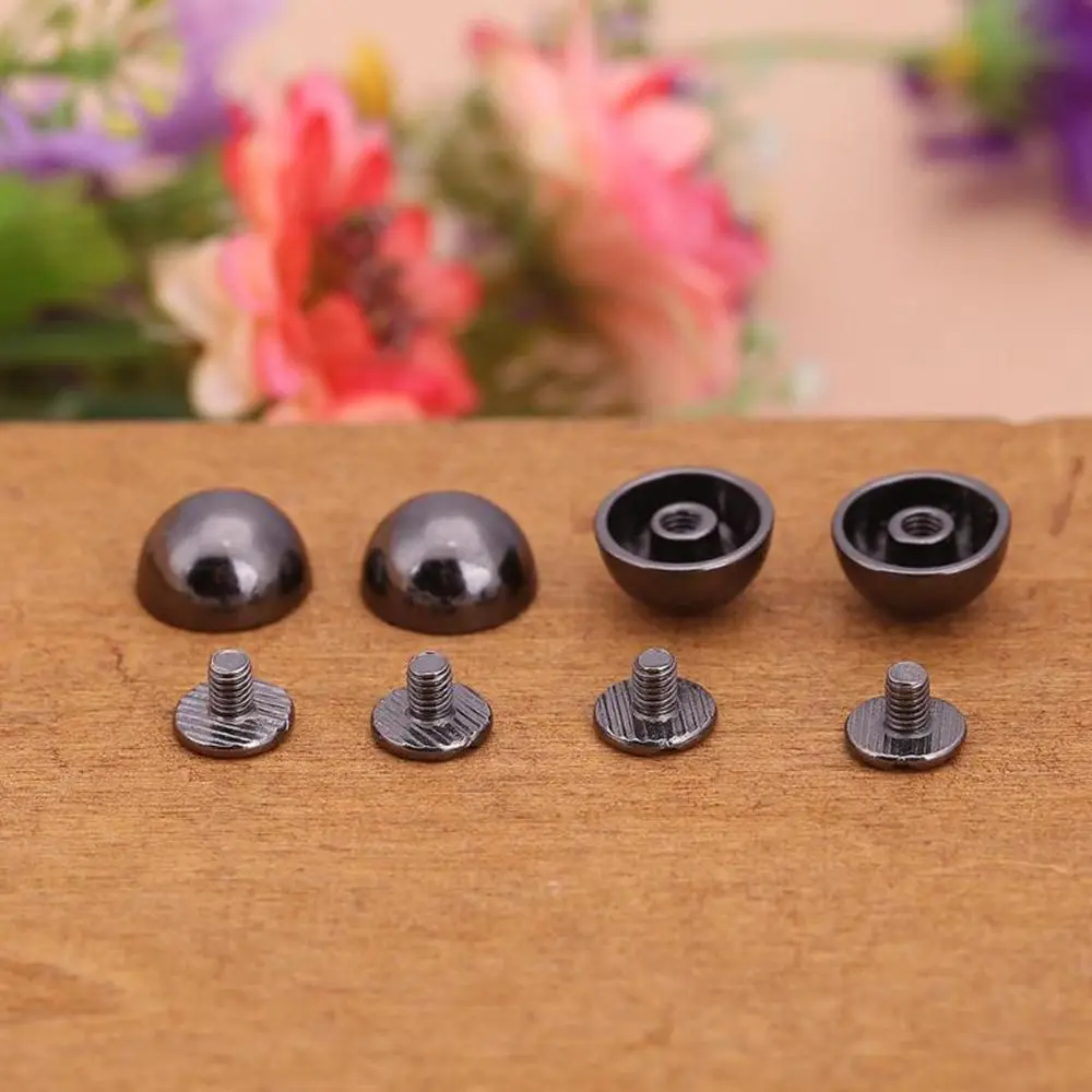 10 pz 8/10/12/16/20mm fai da te in pelle mestiere pulsante di stoffa chiodo in metallo viti a testa tonda solido chiodo bullone fungo cupola cinghia rivetti