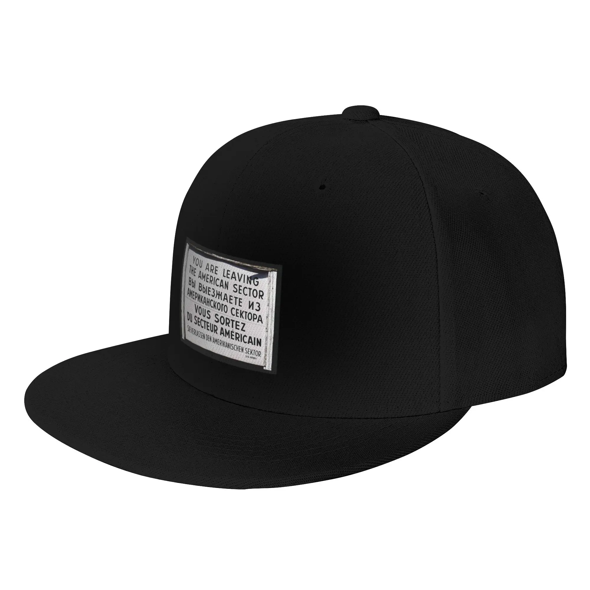 Fashion CHECK POINT CHARLIE SIGN Flat Brim Sun Hat  Street Outings Baseball Caps