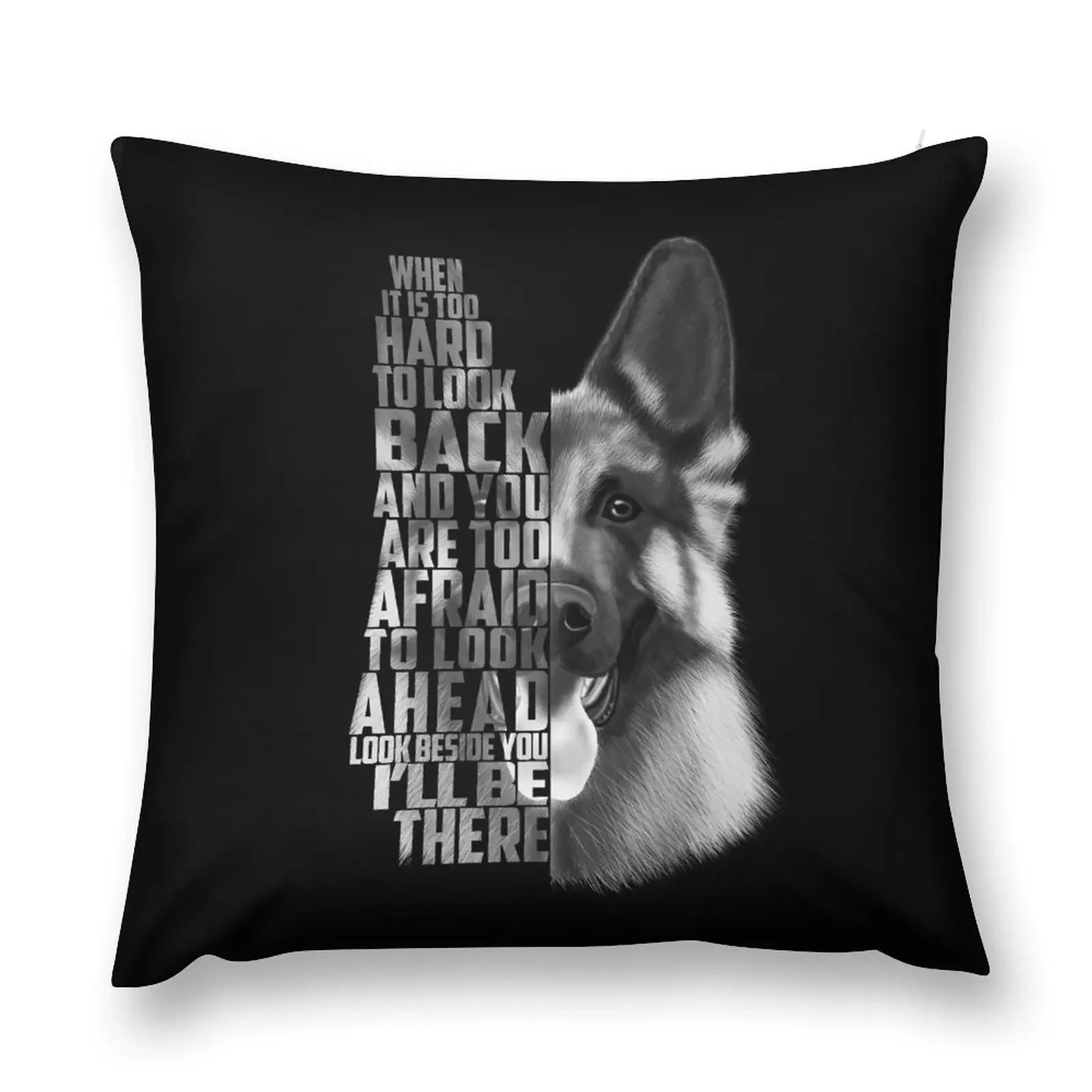 German Shepherd Quote, German Shepherd Text, German Shepherd Black and white Throw Pillow Christmas Pillowcase pillow