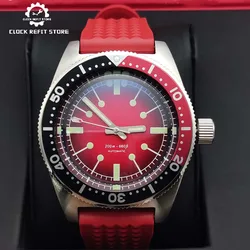 Men's Mechanical Watch, Sapphire Crystal Automatic, Stainless Steel, Water Resistant, Red, NH35, 40mm, Luminous