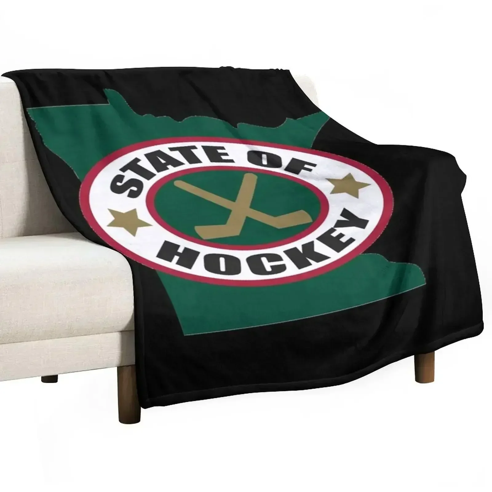 State of Hockey Throw Blanket Picnic Hairy Shaggy Summer Beddings Hairys funny gift Blankets