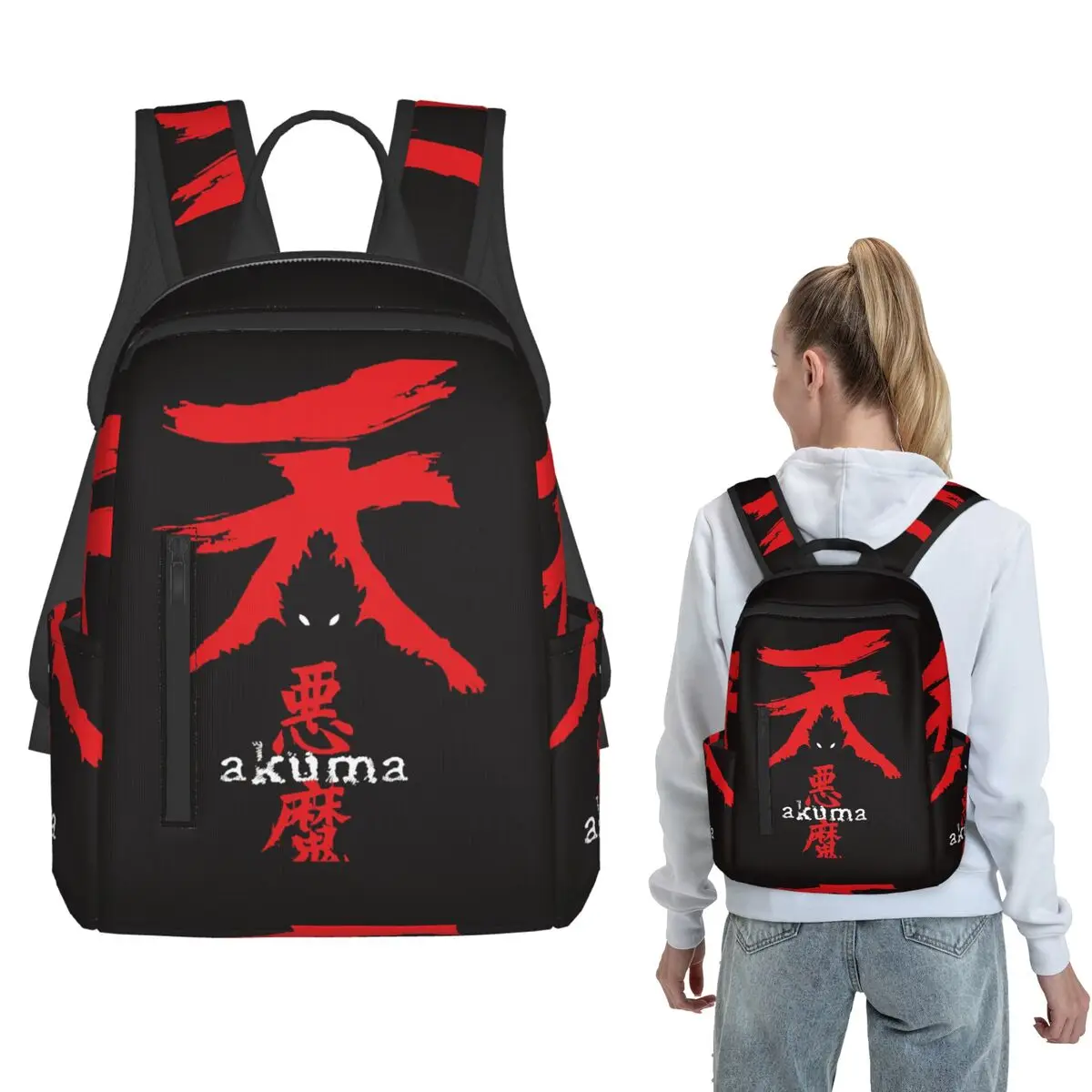 

Akuma Backpack Large Capacity Children BookBag School Bag Shoulder Bags for Men Women