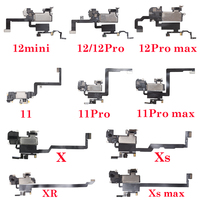 1Pcs Earpiece With Proximity Light Sensor Flex Cable For iPhone X XR XS MAX 11 12 Pro max Mini Ear Speaker Replacement Parts