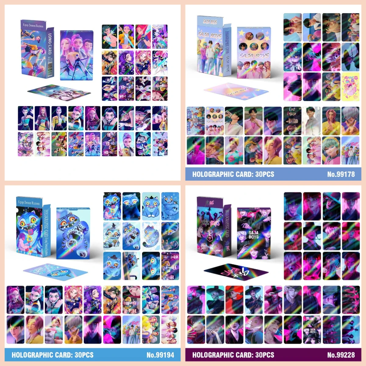 30pcs KPop Demon Hunters Rumi Jinu Photocard Set - Saja Boys Lomo Card Sticker Collection Gift 포토카드 굿즈 선물​