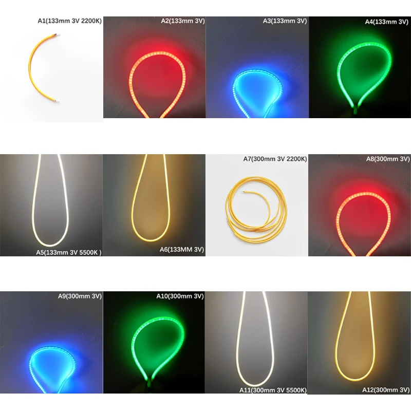 Dioda elastyczna żarówka dioda żarówka Diy 3v 133mm 300mm żarówka edisona części lampa Led z żarnikiem ciepłe białe akcesoria