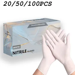 20/50/100PCS Disposable White Nitrile Gloves Multipurpose For Household Kitchen Bathroom Cleaning Gloves DIY Painting Latex Free