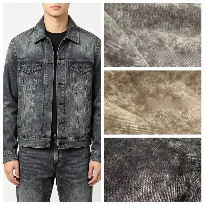 

Heavy Distressed Vintage Washed Faded Denim Fabric By The Meter for DIY Coat Jacket Shirt Pants Bags Sewing Craft Jean Cloth