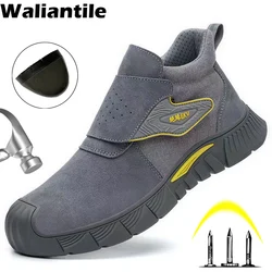 Waliantile Safety Boots For Men Welding Industrial Work Shoes Anti-slip Puncture Proof Anti-smashing Male Indestructible Boots