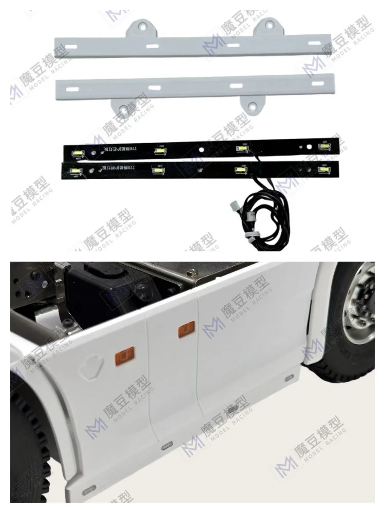 1:14 Maßstab Simulations-LED 3V Seitenlichtleiste Seitenbeleuchtung Dekorations-Upgrade für Tamiya RC Truck für SCANIA 770S 6x6 Zubehör – Detail 6