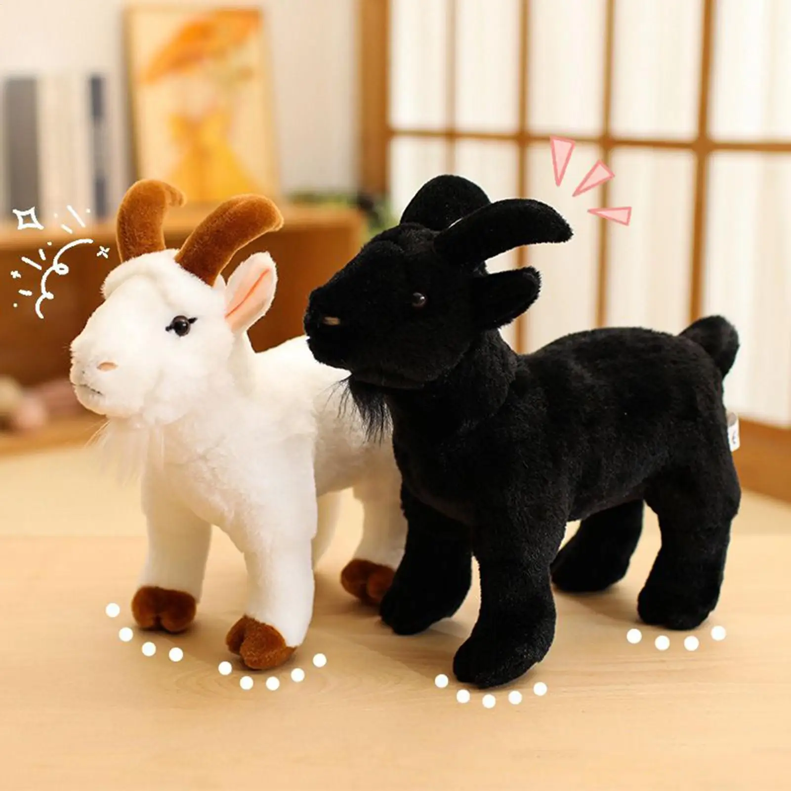30 سنتيمتر مزرعة الحيوان ألعاب من نسيج مخملي لينة لطيف محاكاة أسود أبيض الماعز جبل محاكاة ألعاب من القطيفة دمية طفل الأطفال هدية #1