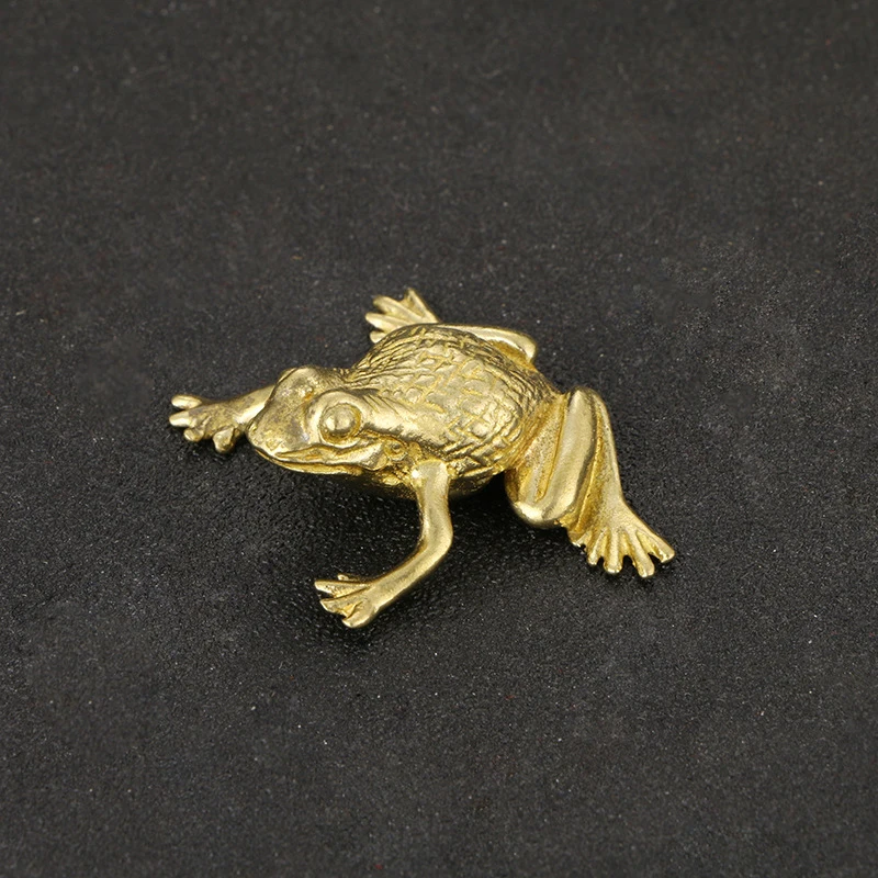 Feng Shui Three Legged Money For Frog Fortune Brass Toad Figurin Metal Tea Pet Craft Home Decor Gift Decoration Accessories