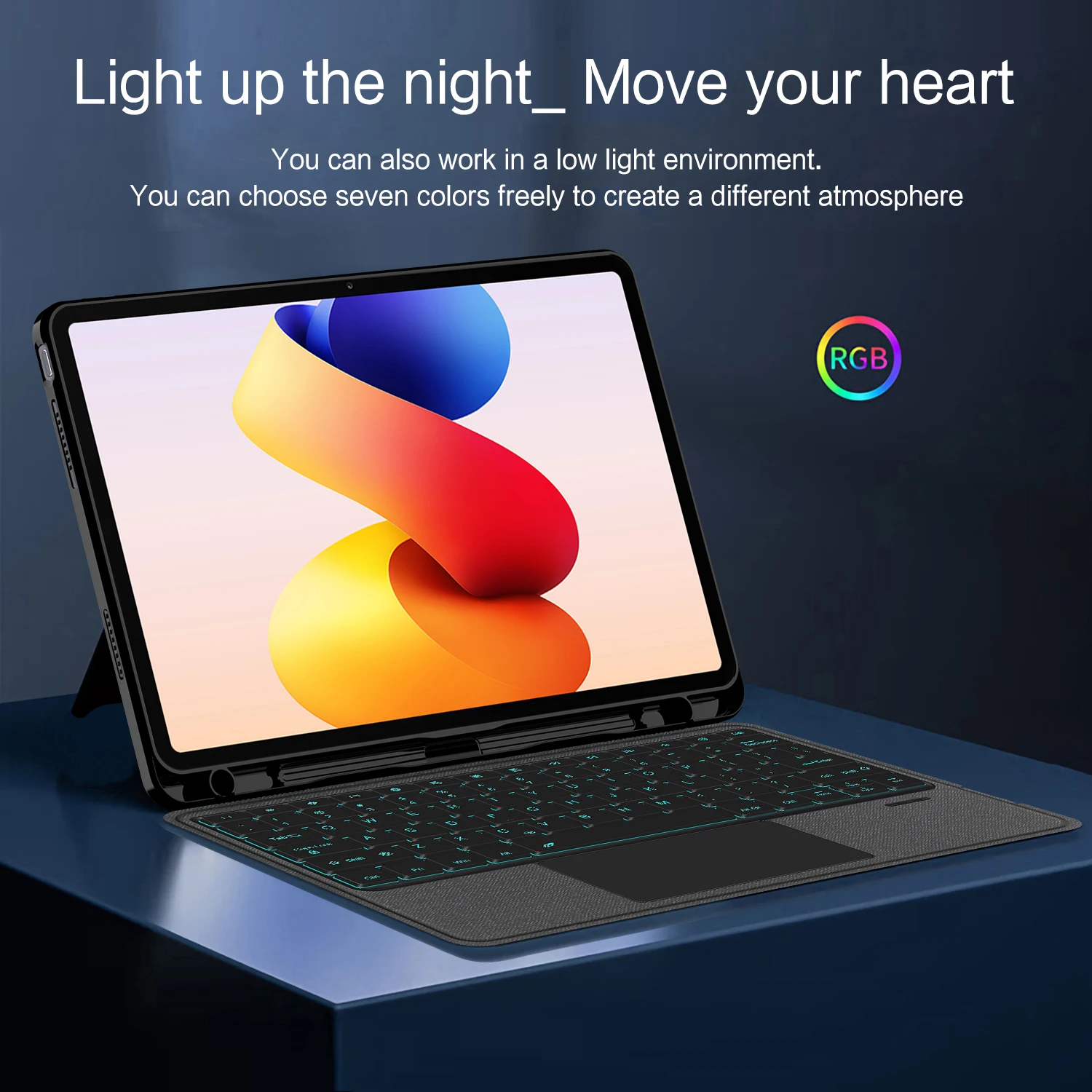 Magic Keyboard Case For Xiaomi Redmi Pad 2 Pro 12.1 inch 2025 Redmi Pad 2 Pro Poco Pad 12.1" Tablet Keyboard Cover With Pen Slot