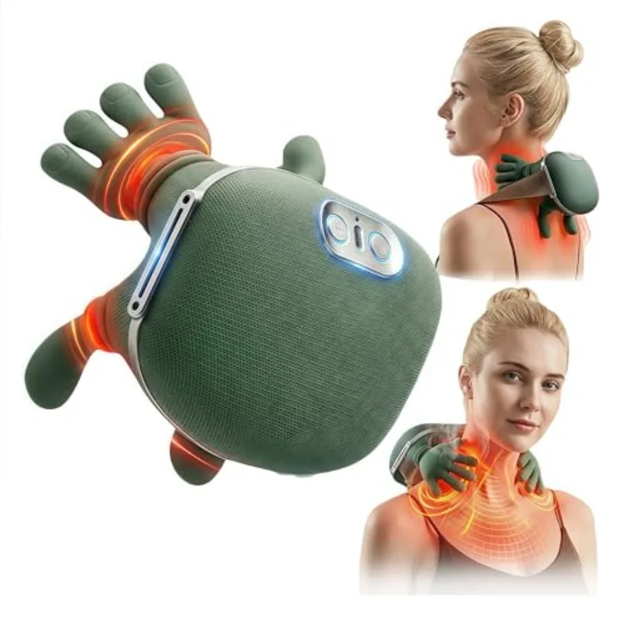

Портативный массажер для шеи и плеч с функцией теплового воздействия, 4D-массаж глубокого воздействия, перезаряжаемое устройство для массажа спины и тела, для использования дома