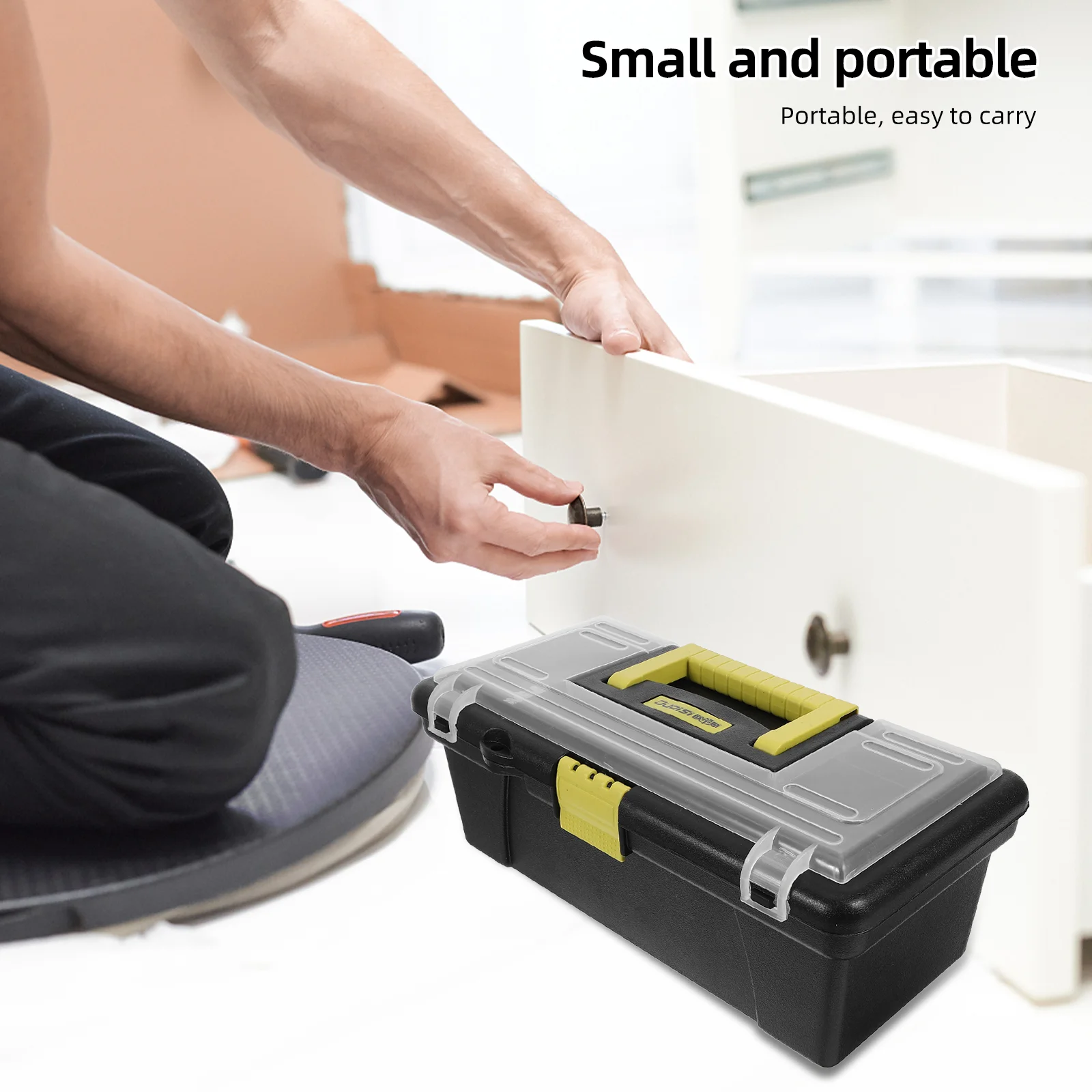 10PCS Large Storage Case Box Tool Storage Case Removable Top Tray Plastic Toolbox for Portable Toolbox Tool ganization