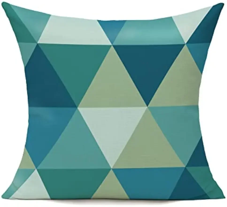 Green outdoor throw pillowcase fun aesthetic modern home décor sitting sofa living room geometric cushion cover