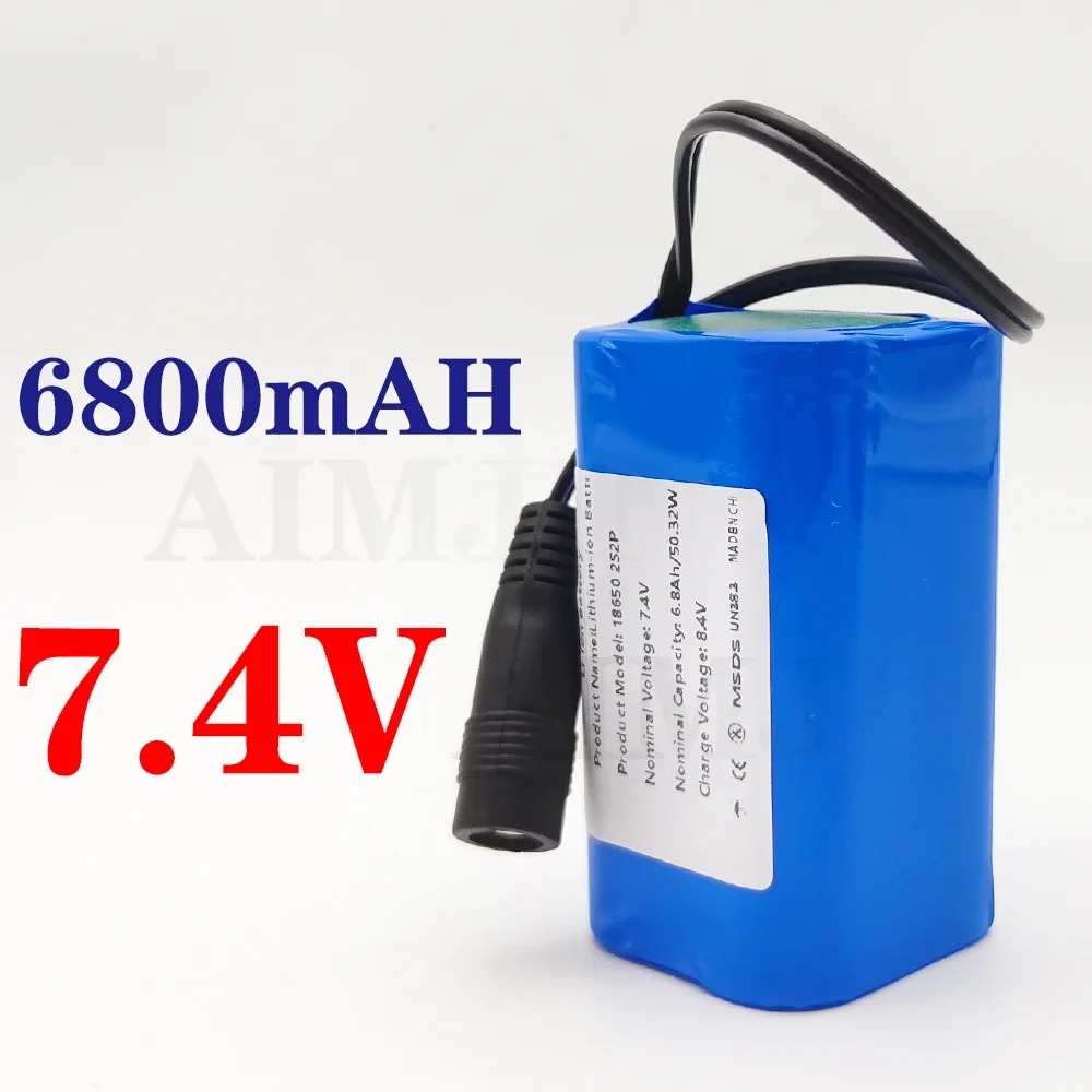 Nev 7.4 فولت 2S2P قارب طعم سمك 6800 مللي أمبير بطارية ل T188 T888 2011-5 V007 C18 H18 لذلك على التحكم عن بعد RC قارب Parts18650 #4