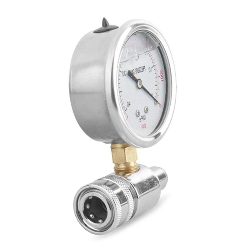 Compact Pressure Washer Gauge 3/8-Inch Quick 6000 0-40MPa Steel Dropship