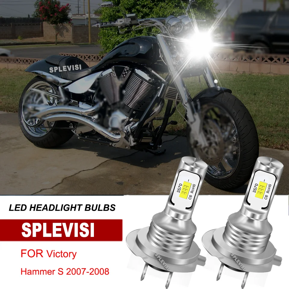 

2Pcs H7 Headlight Bulbs Upgraded For Victory Hammer S 2007-2008 1:1 Mini Size Directly Replacement