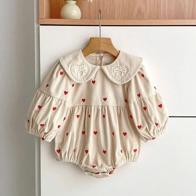 2026 New Autumn Sister Clothes Kids Princess Dresses 2-6Yrs Girl Party Dress Long sleeved corduroy embroidery Baby Girl Romper