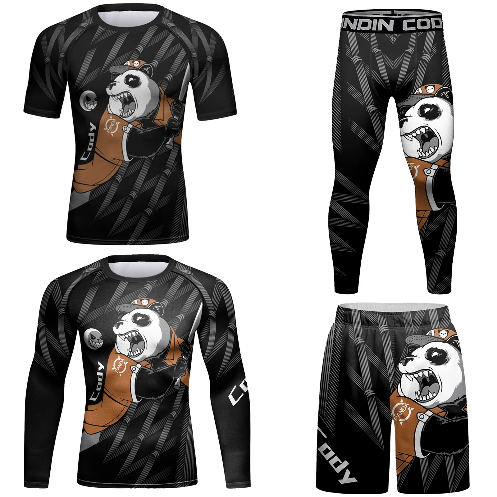 Customized Logo Men's Mixed Martial Arts Boxing Sports Set Anti Wrinkle Jiu jitsu Running Gym Sports Clothe for Four Seasons