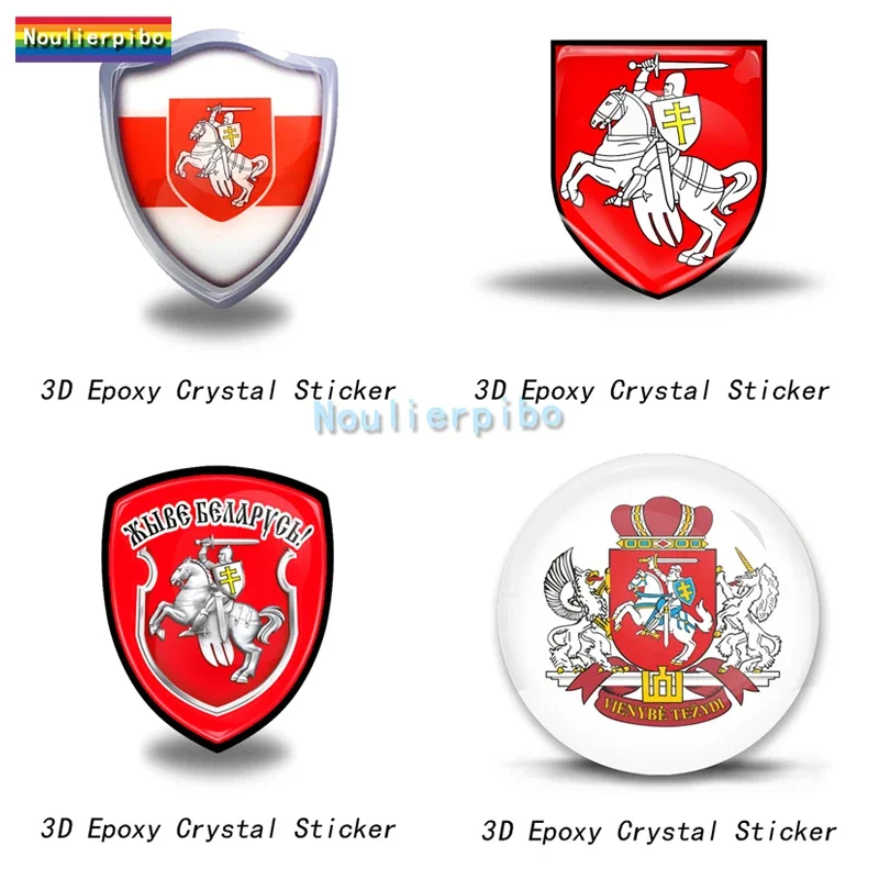 

3D Epoxy Silicone Die Cut Dome National Emblem Coat of Arms of Belarus Sticker 3D Vinyl Decal Auto Body Window Sticker