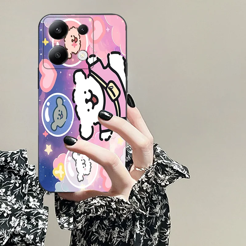 Voor Redmi K70e 11 A X Prime Cnfc 3 4 5 G 12 13 10 9 1 2 Plus Tpu Zwarte Zachte Telefoonhoes Gepersonaliseerde Cartoon Hond Siliconen Hoes