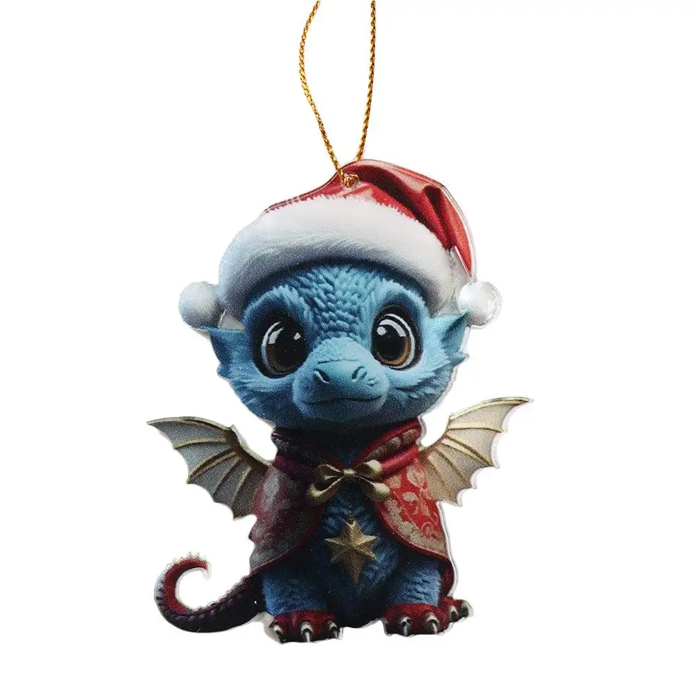 2D Dragon Baby Hanging Ornament Acrylic Printed Pattern Christmas Tree Dragon Pendants Dragon Baby New Year 2024
