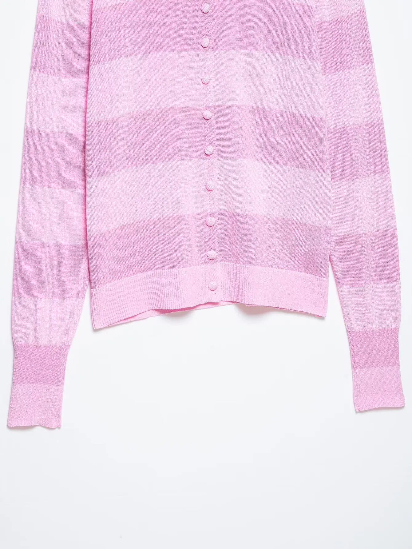 TFMLN 2026 Damen Mode Gestreifter Strick-Cardigan Einreihig Langarm Polokragen Pullover Trend Lässiger Strickmantel – Detail 5