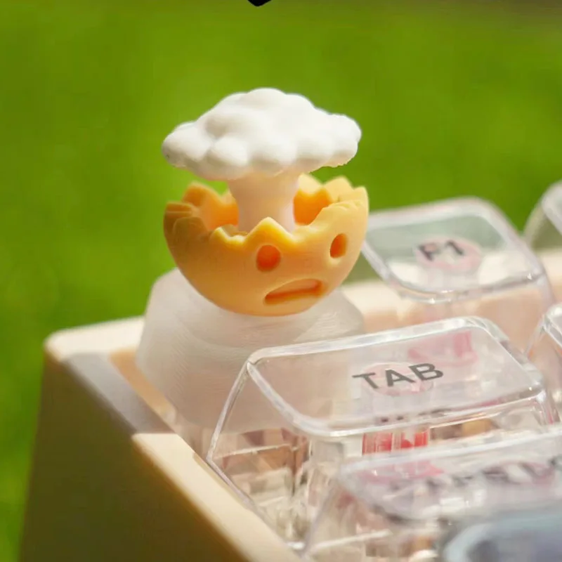 Transparent Mushroom Cloud Keycap Creative Cute DIY Game Mechanical Key Cap Personalized Transparent Cherry MX  Funny Keycap