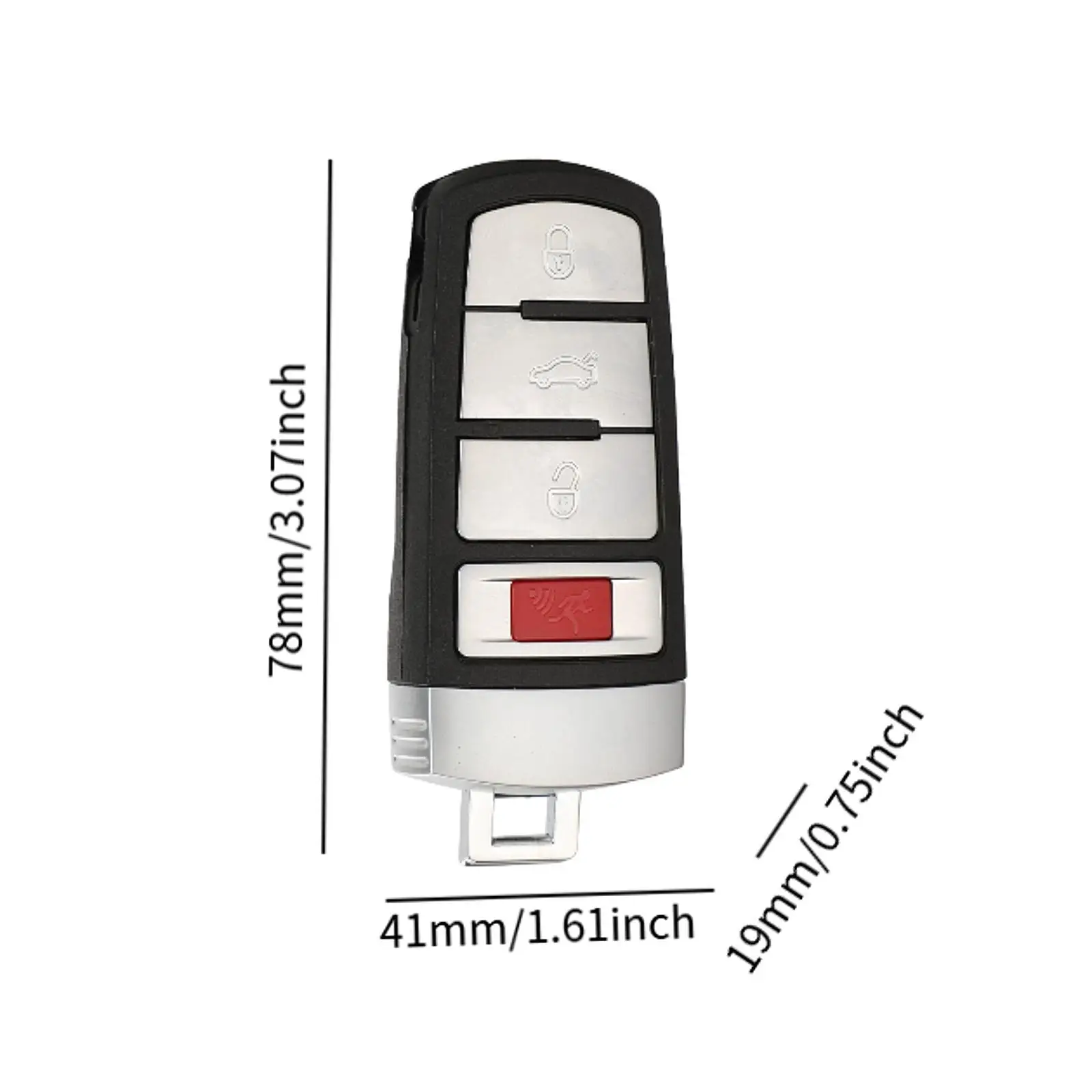 Caja de herramientas automotrices exteriores con almohadilla de 4 botones, suministros de accesorios para teclado, funda para llave de coche