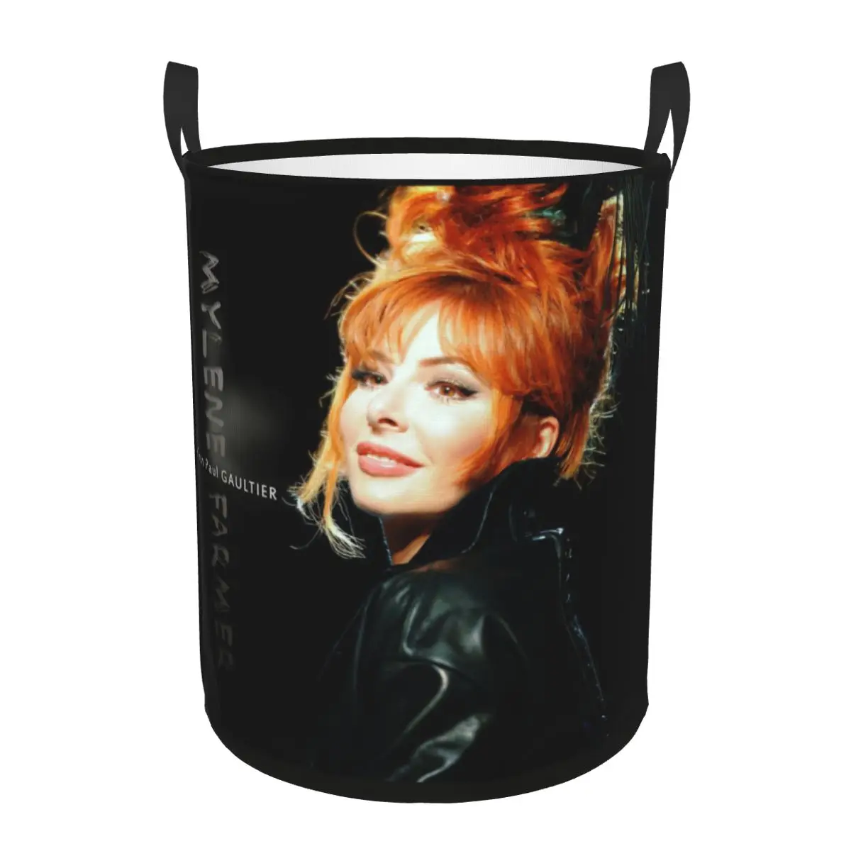 French Singer Mylene Farmer Laundry Basket Collapsible Toy Clothes Hamper Storage Bin for Kids Nursery