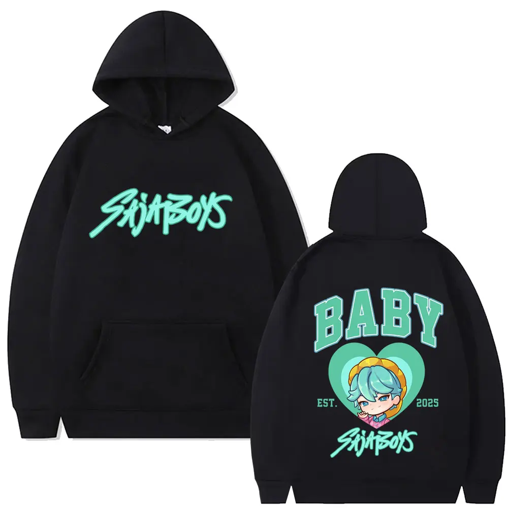 

Movie Kpop Demon Hunters Saja Boys Double Sided Print Hoodie Men Women Clothing Fashion Cartoon Hoodies Male Vintage Pullover