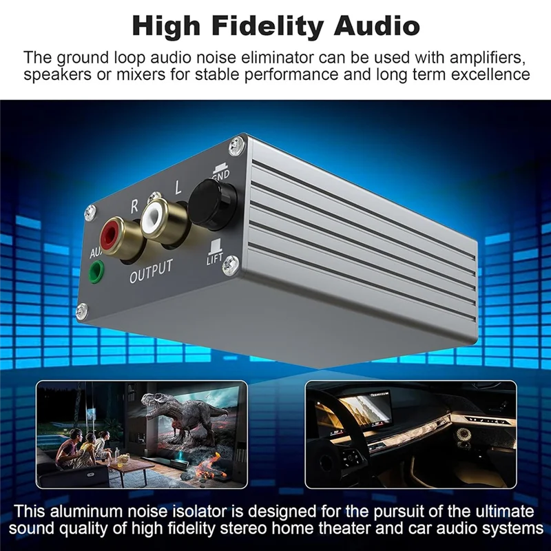 

Audio Isolator RCA-2 Noise Reduction Filter Audio Eliminator, Noise Isolator Filer For Home Theater Audio Stereo-AU47